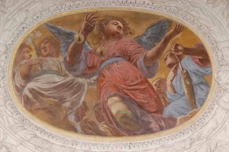 Tobia e due arcangeli in gloria